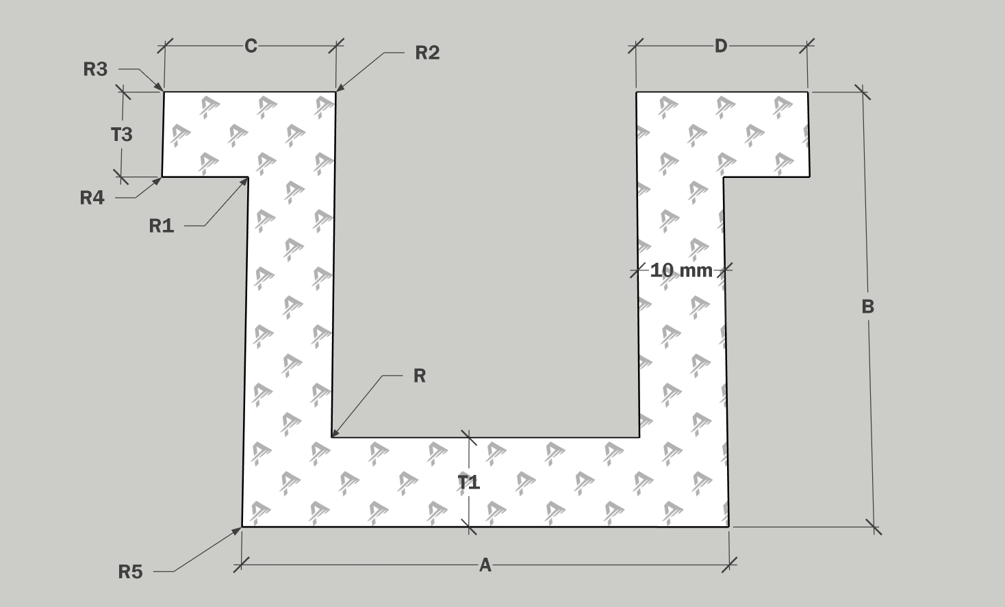 Extruded Aluminum Channel (Hat)