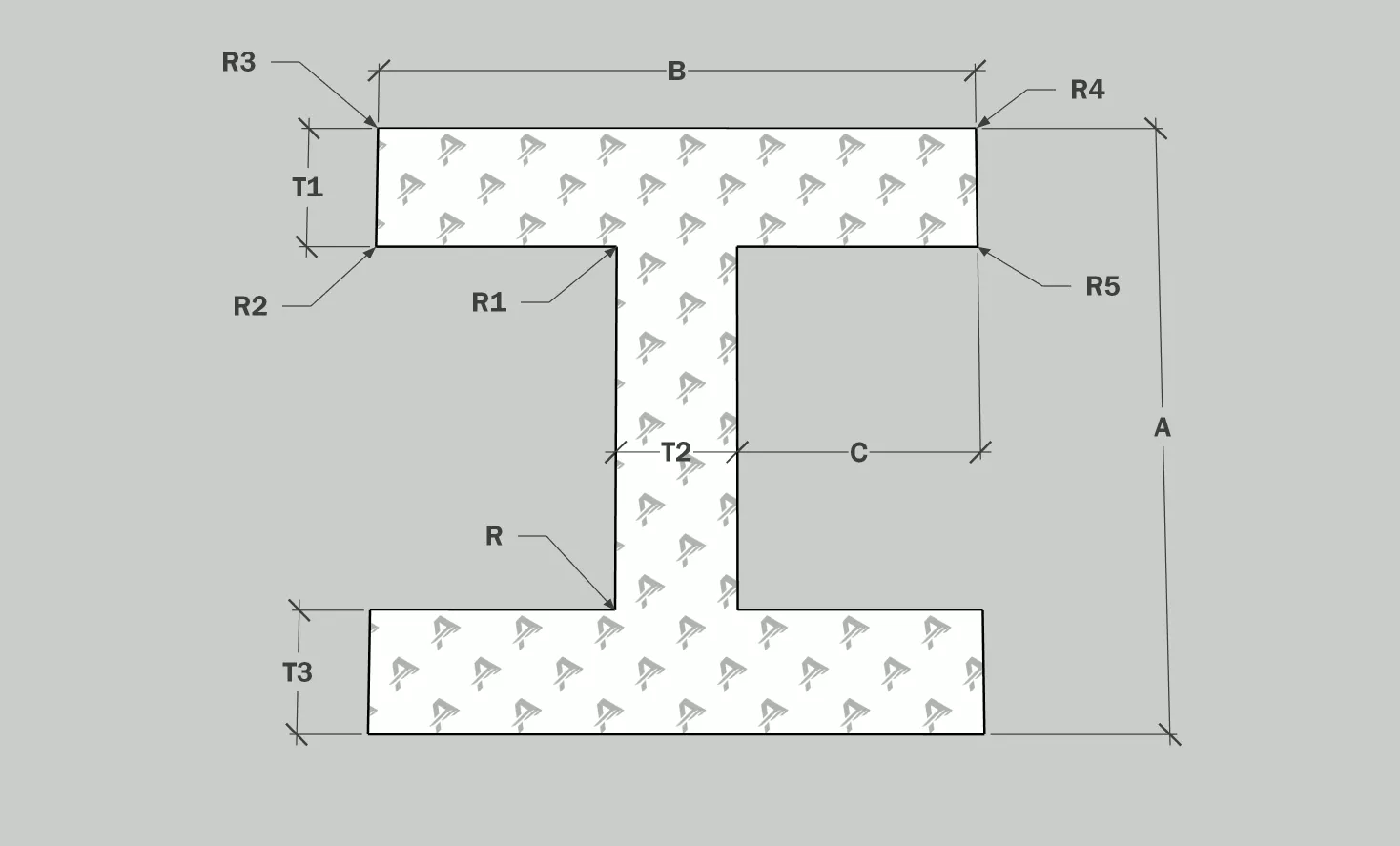 Aluminum H-Beam Unequal Thickness