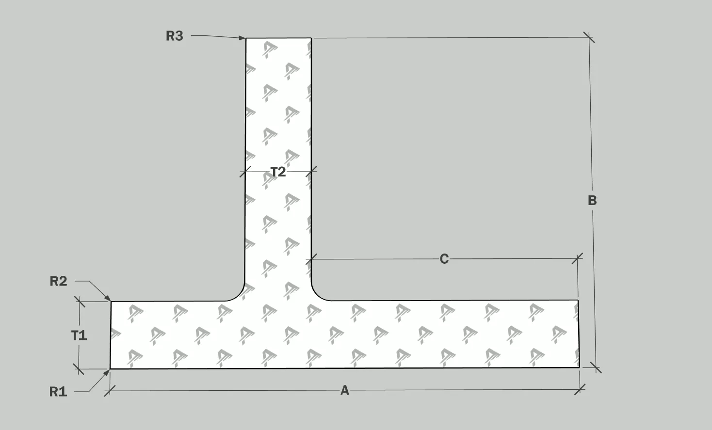 Aluminum Tee offset - Unequal Thickness
