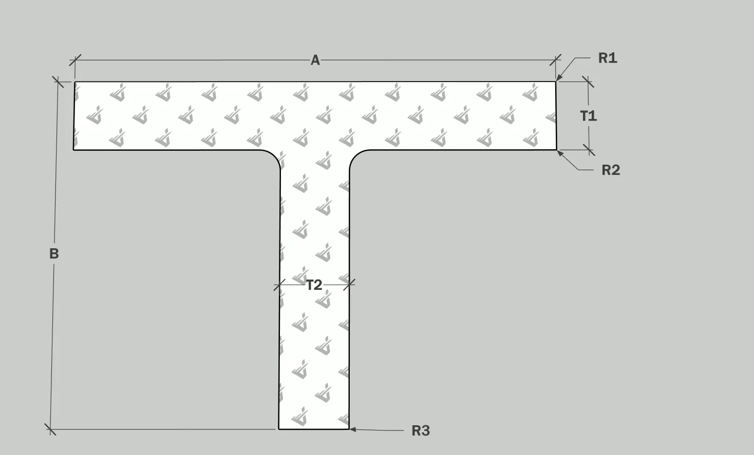 Aluminum Tee - Unequal Thickness