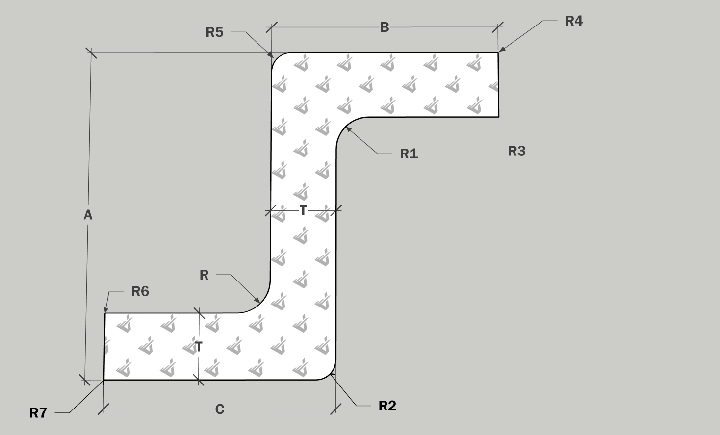 Aluminum Zee, Equal Thickness