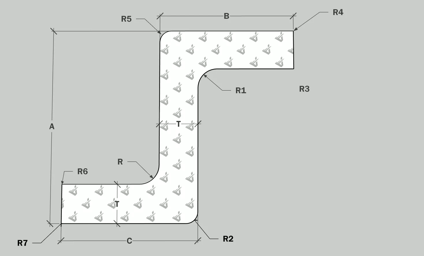 Aluminum Zee, Equal Thickness